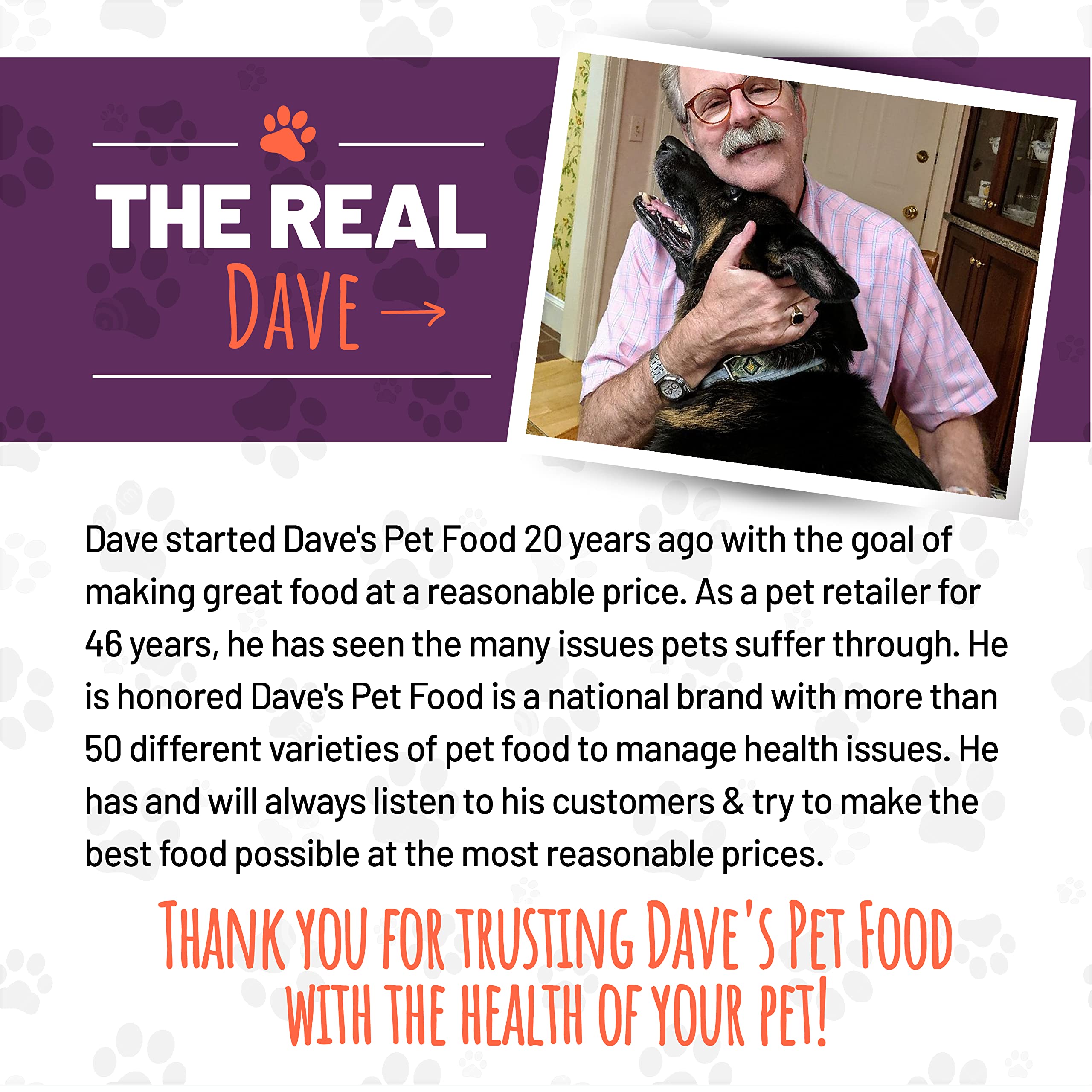 Dave's Pet Food hecho en EE. UU. con vitaminas y minerales