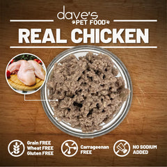 Dave's Pet Food ingrediente principal pollo, sin rellenos
