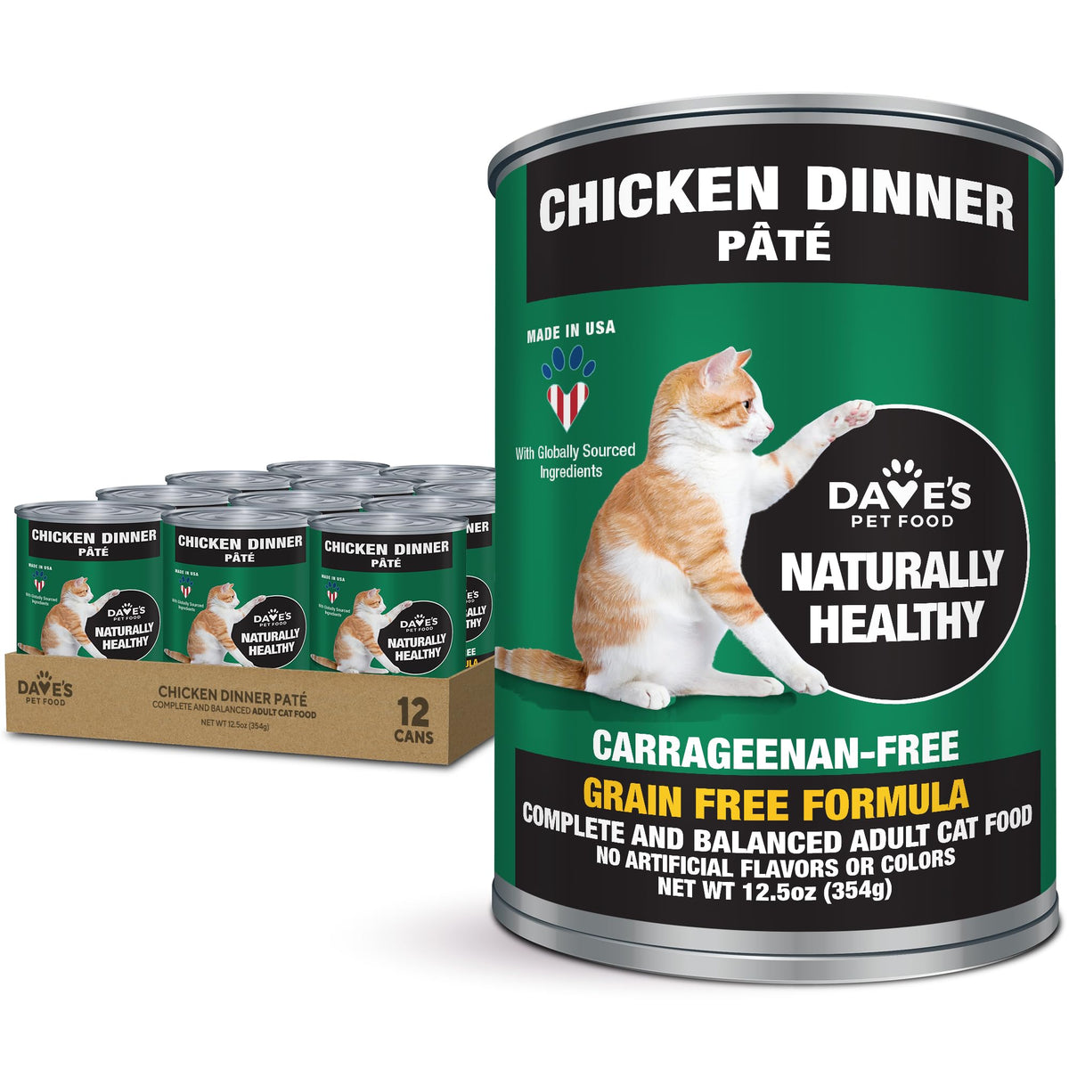 Dave's Pet Food lata para gatos con paté de pollo, sabrosa y lista para servir