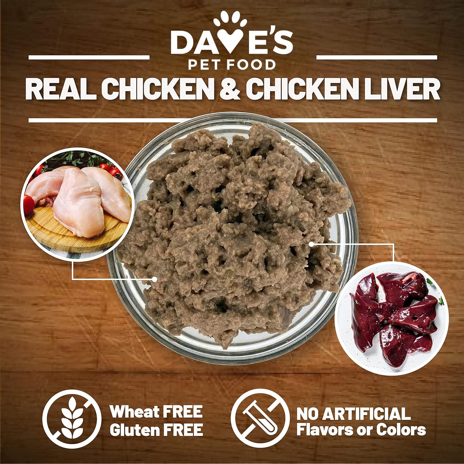 Dave's Pet Food: lata sin colorantes artificiales, opción natural para cada comida.