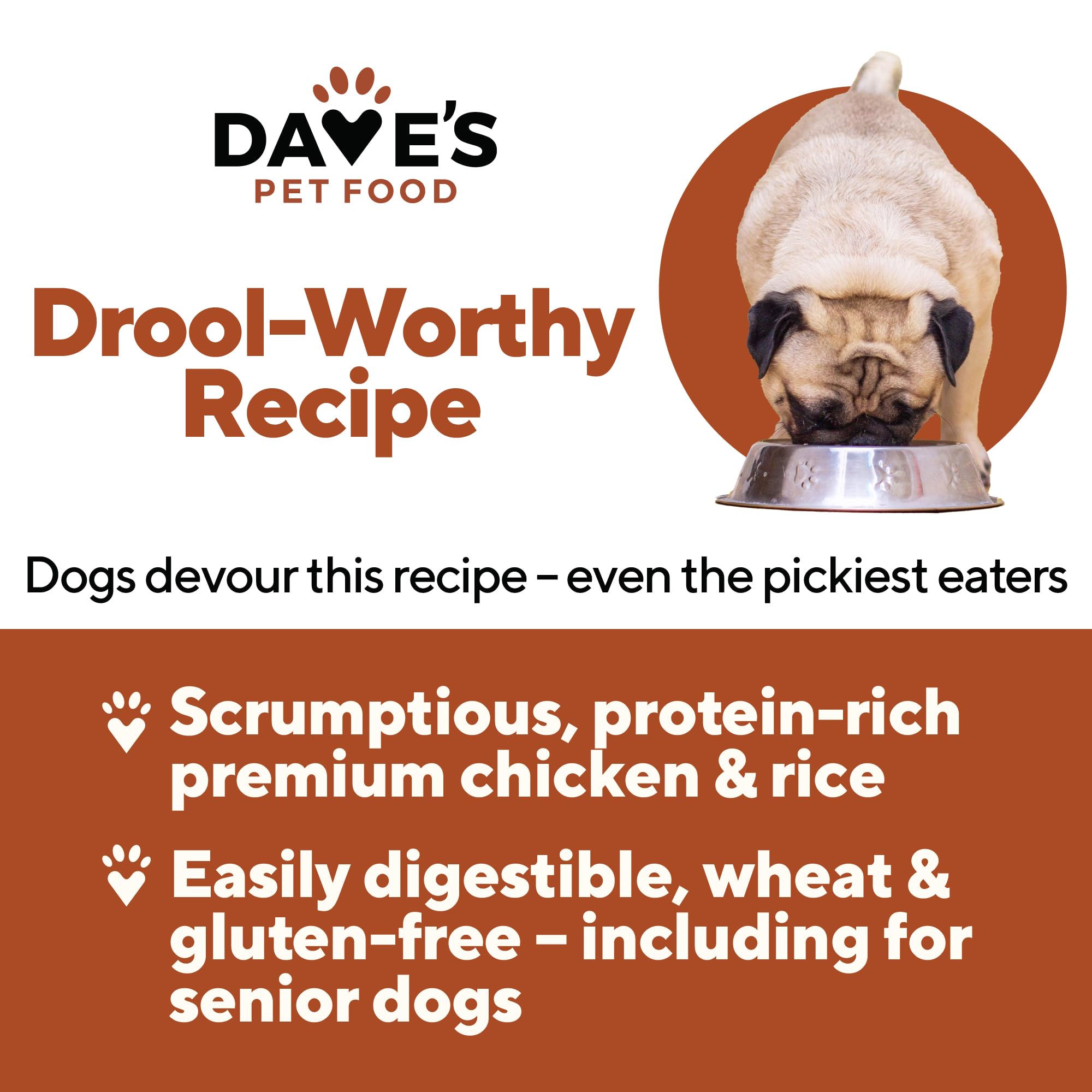 Dave's Pet Food, pack de 12 latas, opción conveniente para familias.