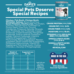 Dave's Pet Food, prebióticos y fibra para apoyo digestivo.