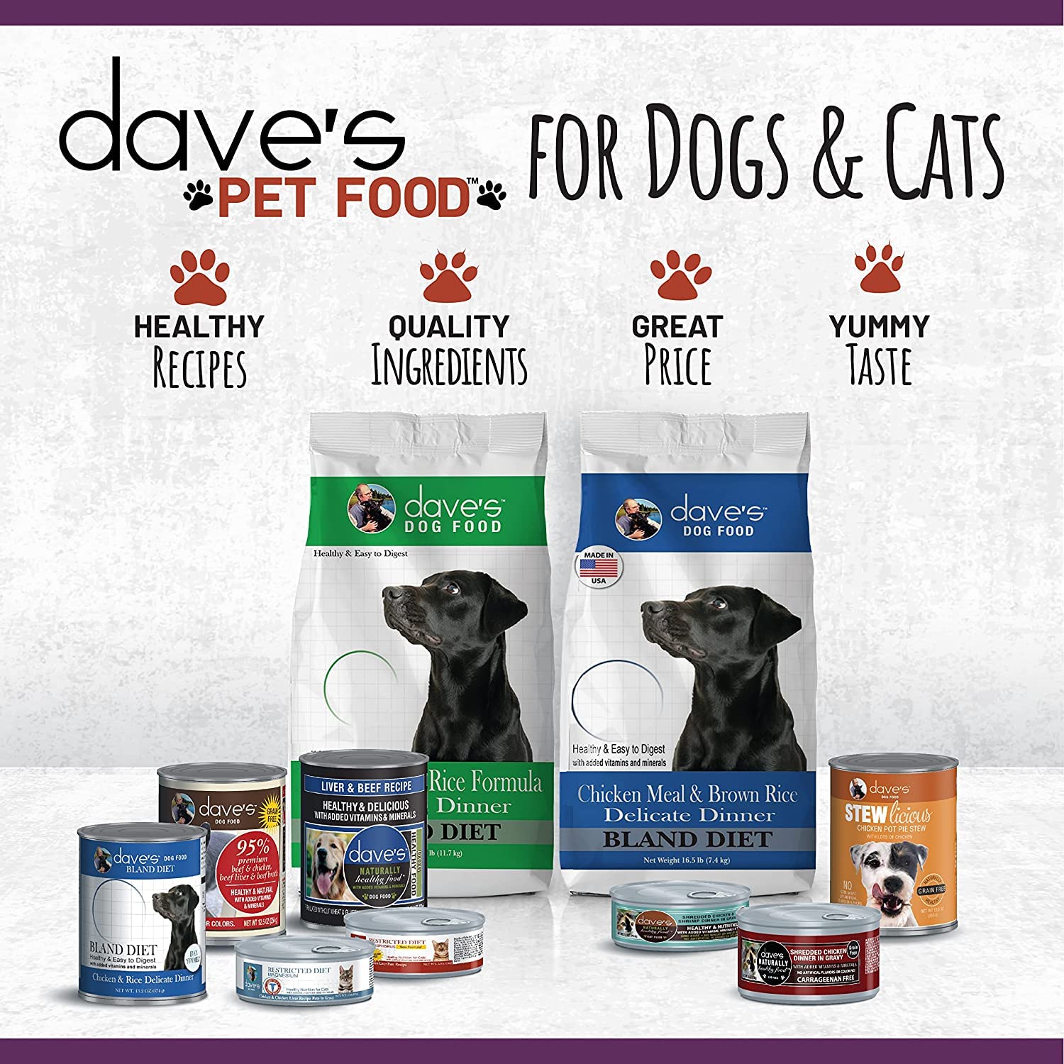 Dave's Pet Food sin subproductos para dieta simple