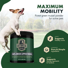 Suplemento de articulaciones Daybreak para perros y gatos, fácil de mezclar en la comida.