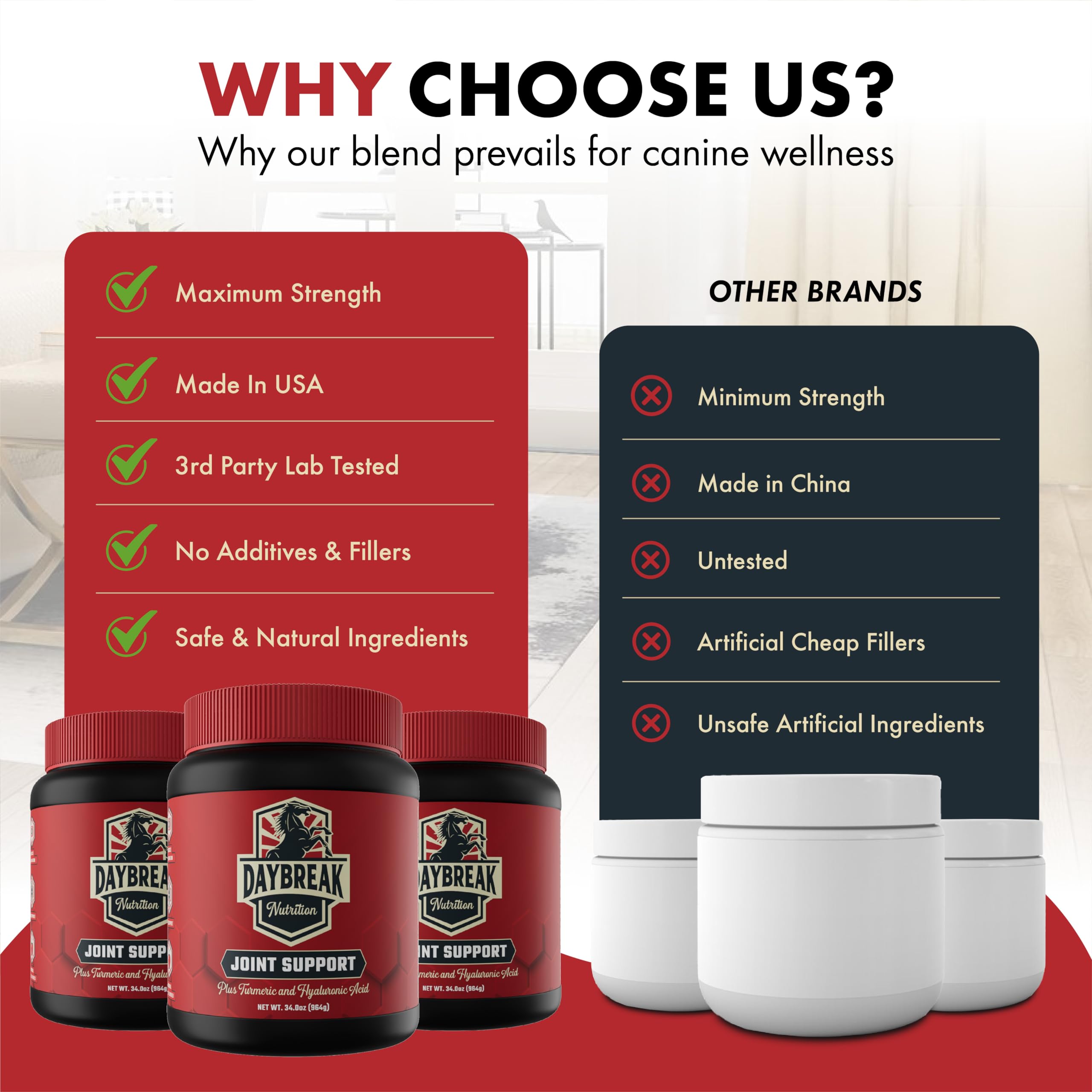 Daybreak Nutrition cuchara de polvo para articulaciones, dosis diaria.