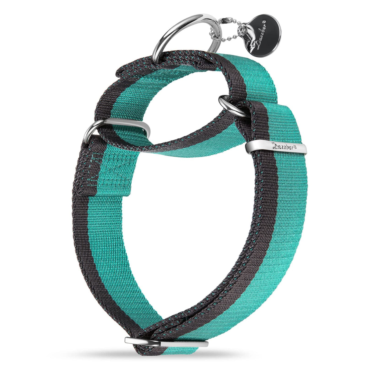Collar martingale Dazzber de 1,5 pulgadas para perros grandes, ajuste cómodo y seguro.