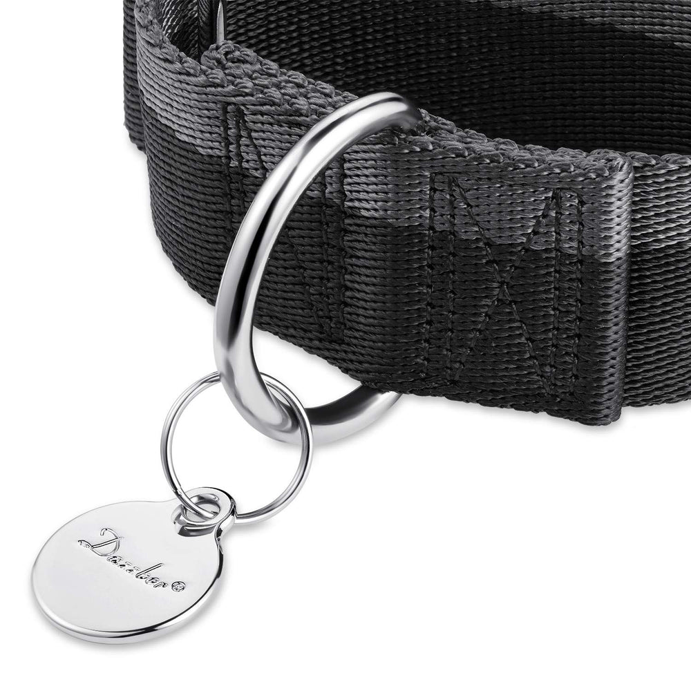 Dazzber collar martingale 1200D nylon, detalle de tejido resistente para uso diario.