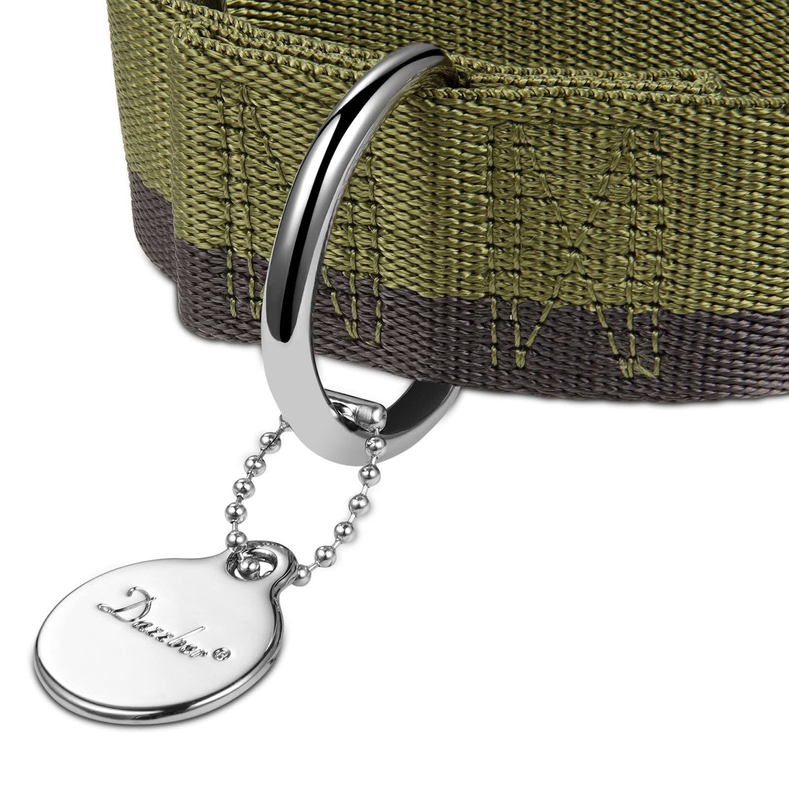 Dazzber collar rayas oliva gris, nylon 1200D resistente para uso diario.