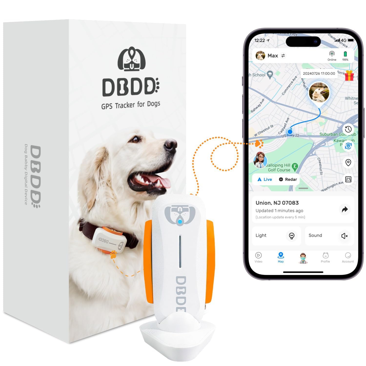 DBDD dispositivo ligero e impermeable IP67 para perros