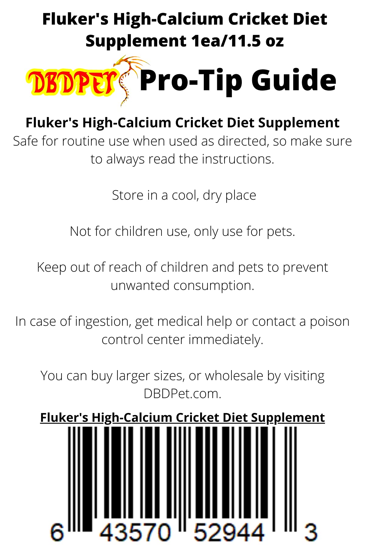 DBDPet Fluker's Embalaje claro y resistente