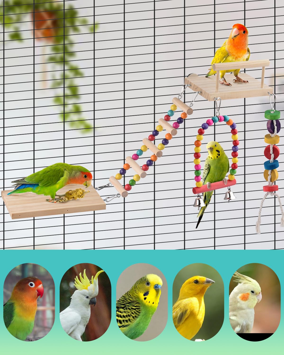 DBNESS campana colgante para pájaros estímulo sensorial suave