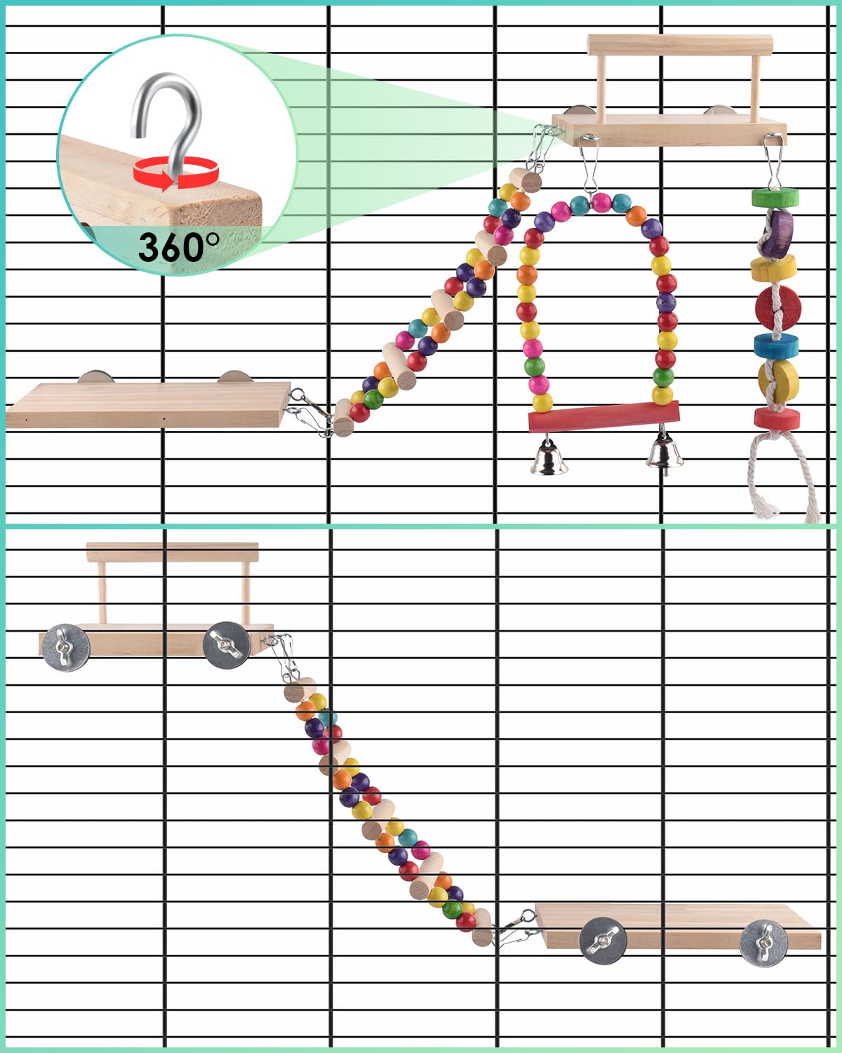 DBNESS escalera de trepar para jaula fomenta exploración y actividad