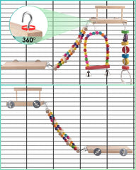 DBNESS escalera de trepar para jaula fomenta exploración y actividad
