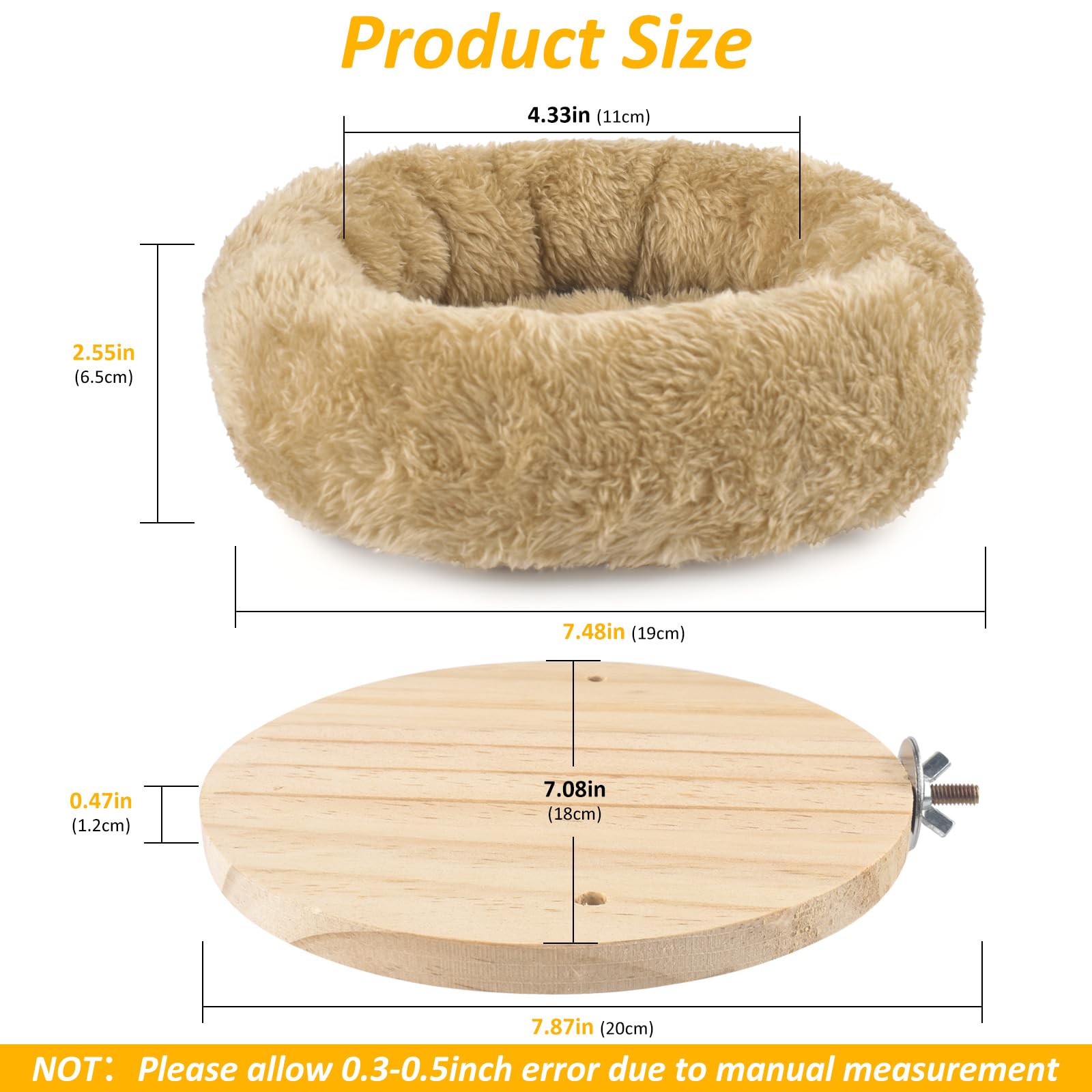 DBNESS hamaca para aves de peluche removible, fácil de limpieza.