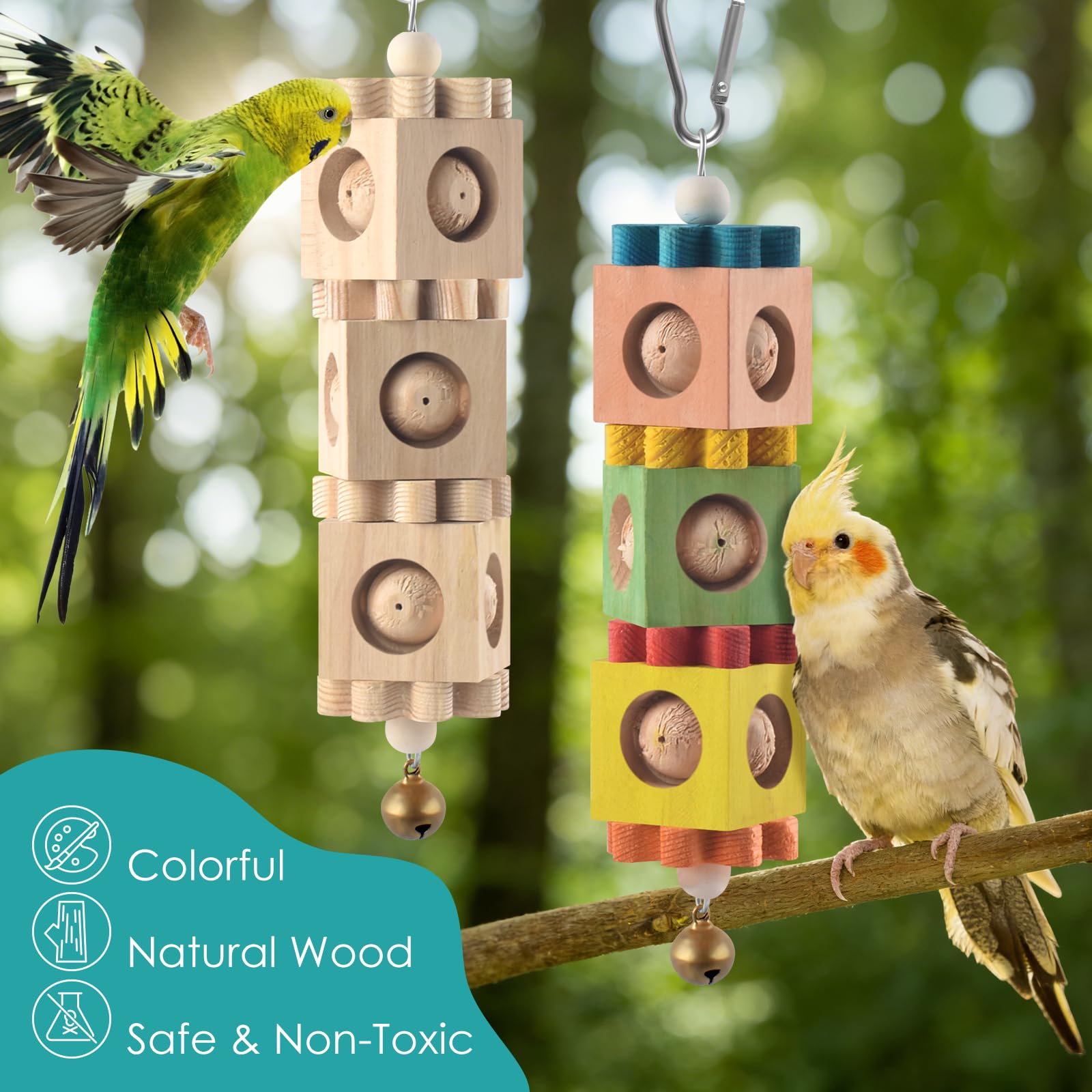 DBNESS Juguete para aves: gancho metálico para fijar en jaula o soporte