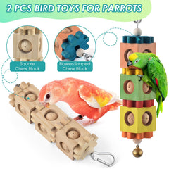 DBNESS Juguete para aves: surcos circulares y perlas para masticar y forraje