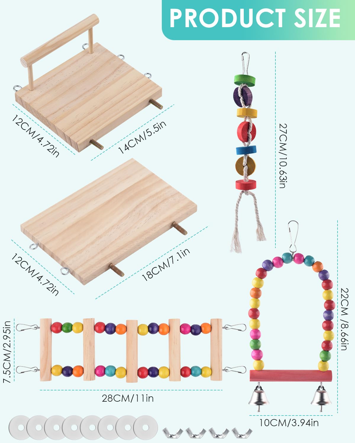 DBNESS juguete masticable de madera para pájaros estimula mordisqueo