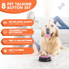 Botones DCIAER para perro grabación cercana: registra comandos y refuerza el aprendizaje.