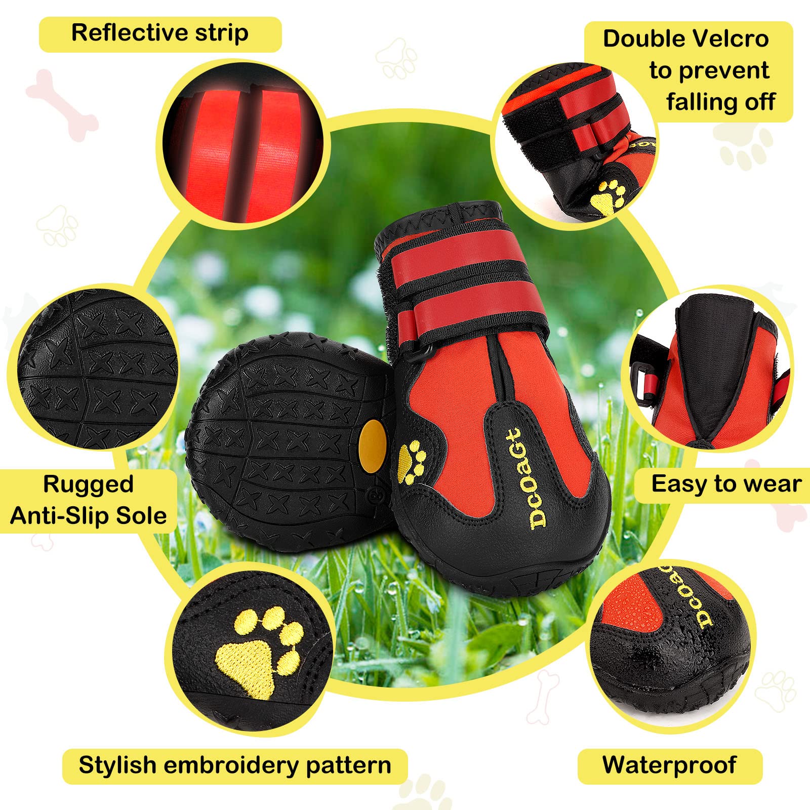 DcOaGt botas impermeables para perro grande, mantienen patitas secas.