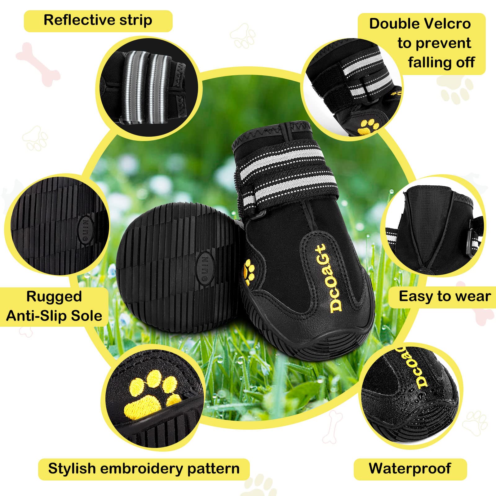 DcOaGt botas para perros grandes, suela antideslizante, mayor estabilidad.