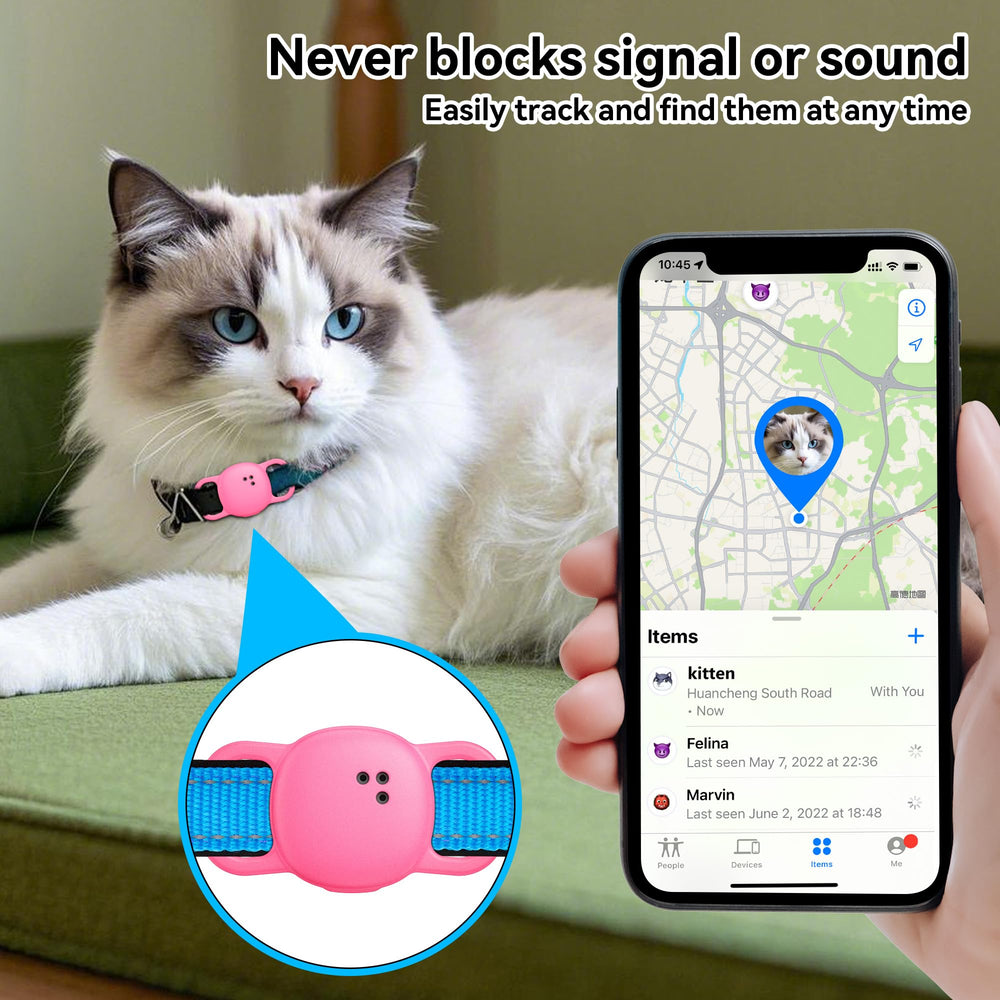 DDJ Paquete de dos fundas de silicona para collar y tracker para mascotas.