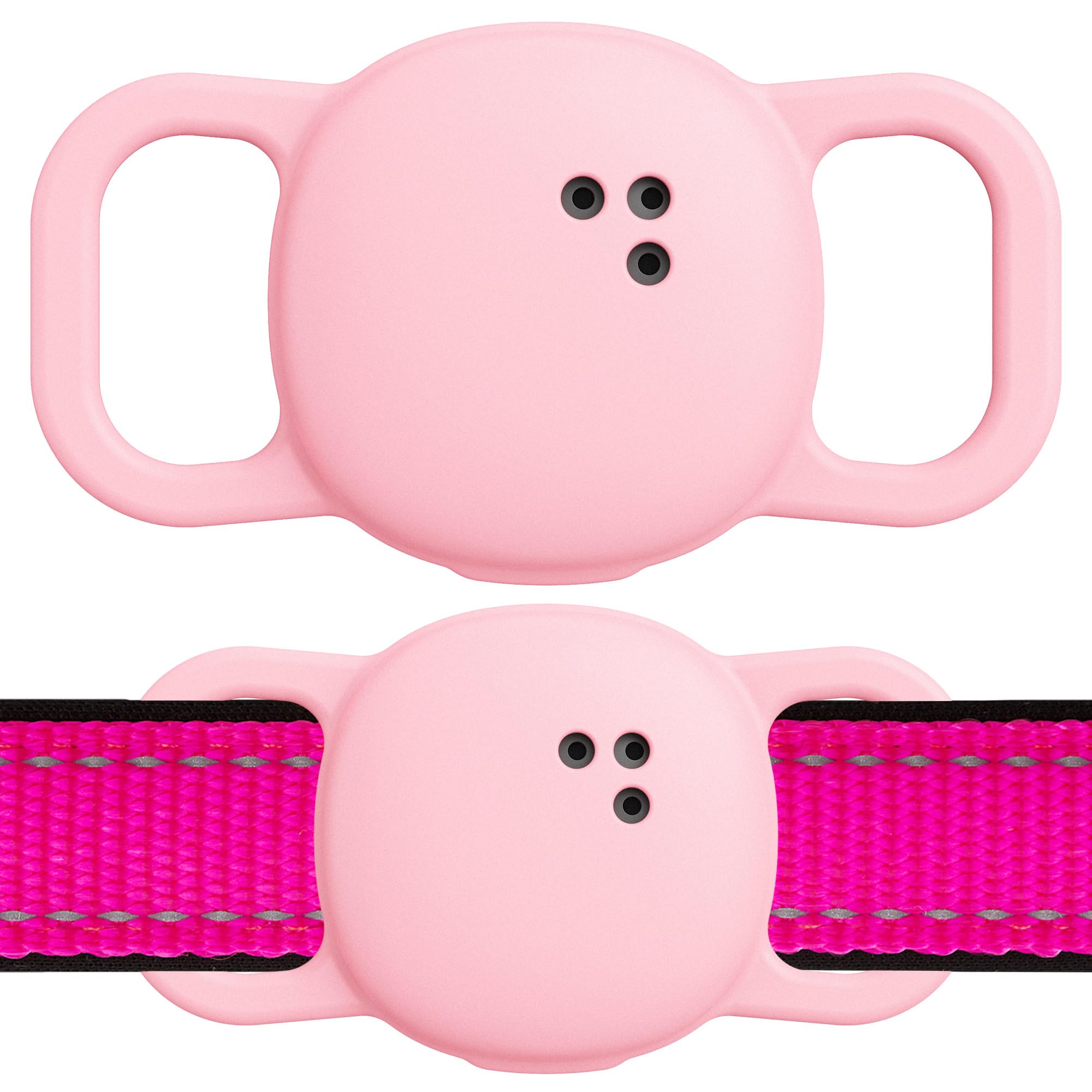 DDJ funda collar Tile Life360 rosa protege el rastreador sin irritar a la mascota.
