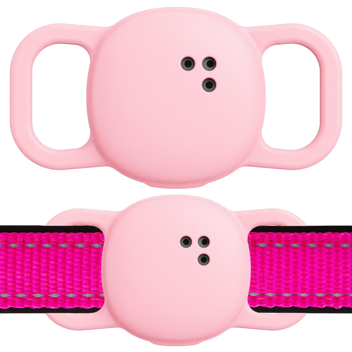 DDJ funda collar Tile Life360 rosa protege el rastreador sin irritar a la mascota.