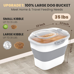 DDMOMMY contenedor alimento perro con cierre hermético y pestillos