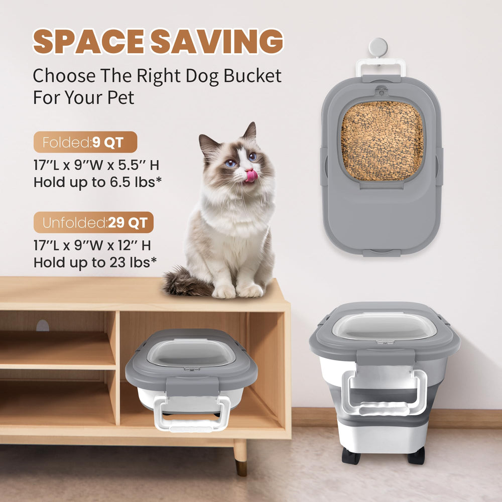 DDMOMMY contenedor desplegado de gran capacidad para comida de mascotas