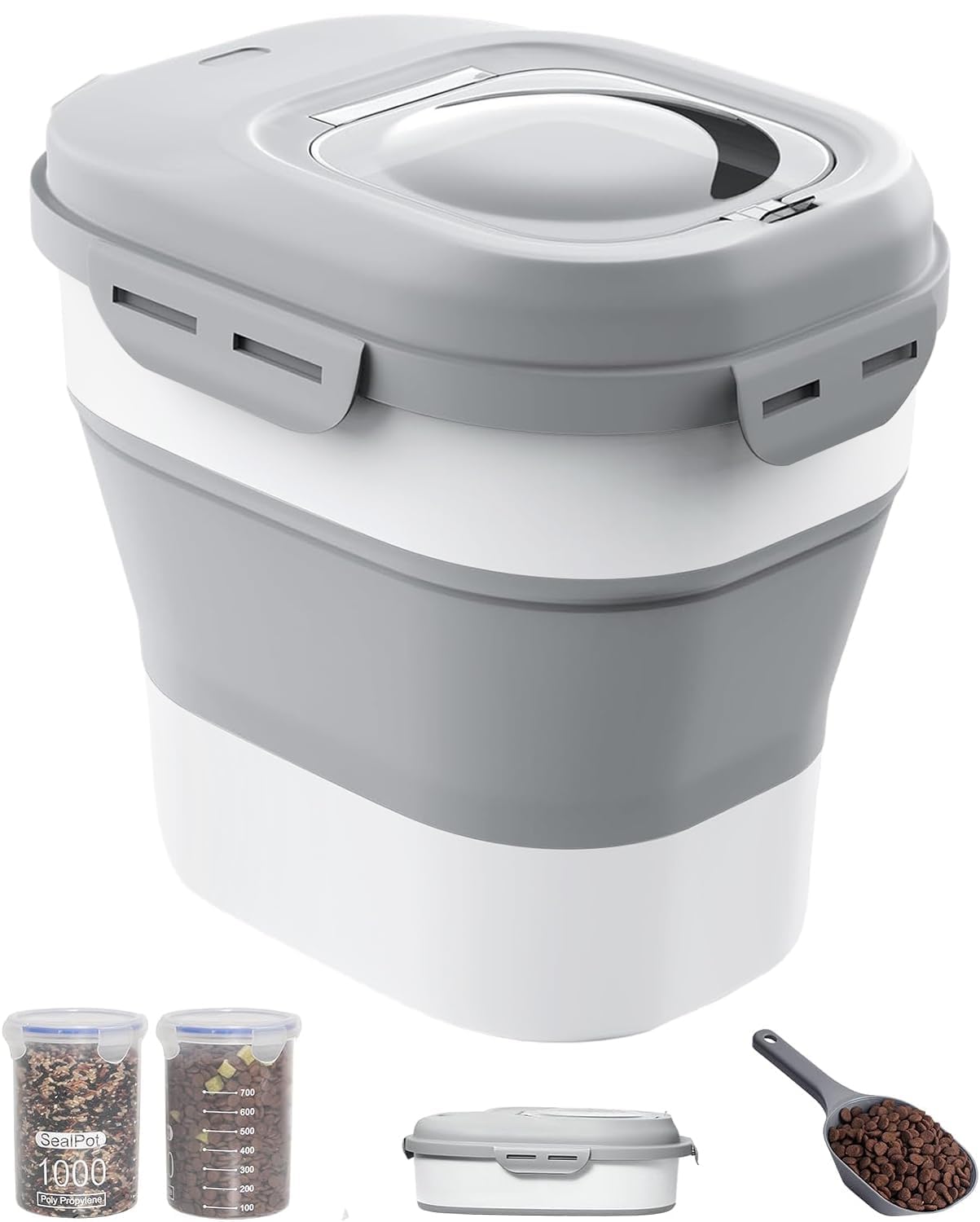 DDMOMMY contenedor principal de alimentos para mascotas con tapa hermética y gran capacidad