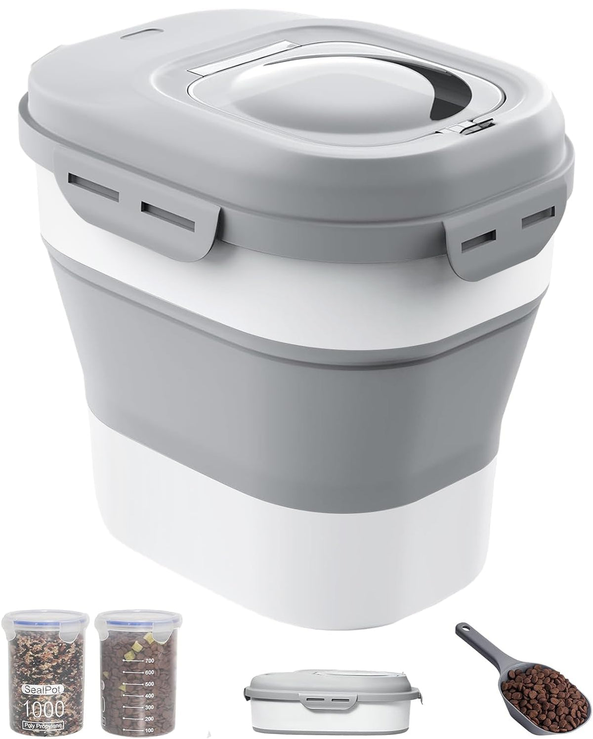 DDMOMMY contenedor principal de alimentos para mascotas con tapa hermética y gran capacidad