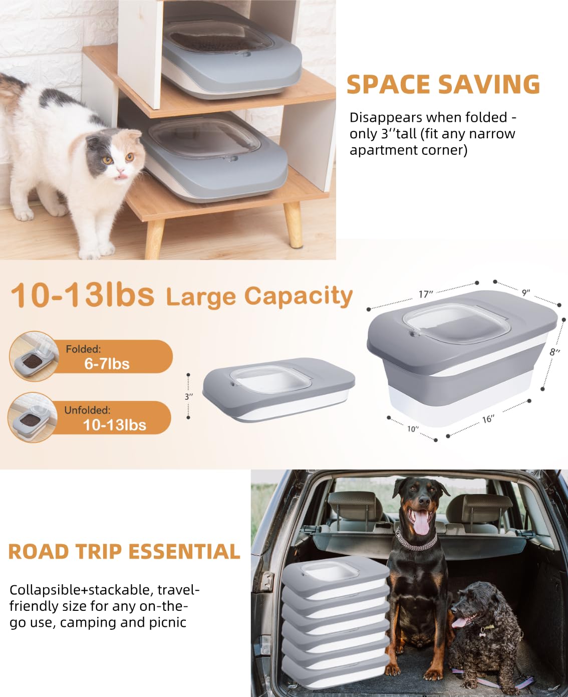DDMOMMY dimensiones colapsado 10x16x3 pulgadas para almacenamiento compacto