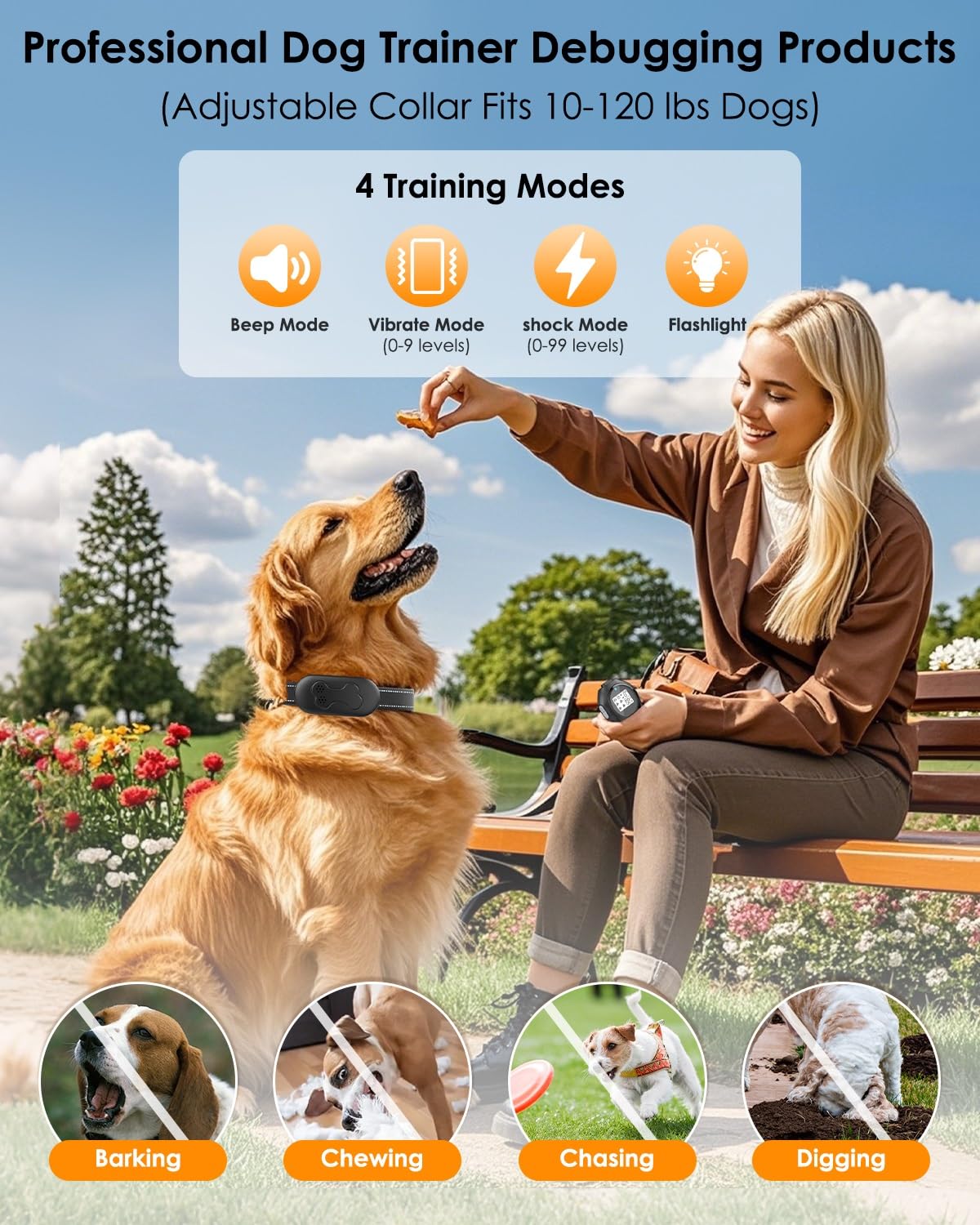 DDZ Collar con alcance de 2000 ft para entrenamiento sin interrupciones.