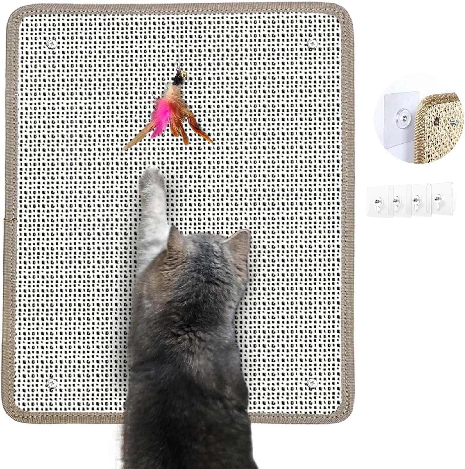 Deapher rascador de uñas para gatos con sisal, limando uñas naturalmente.