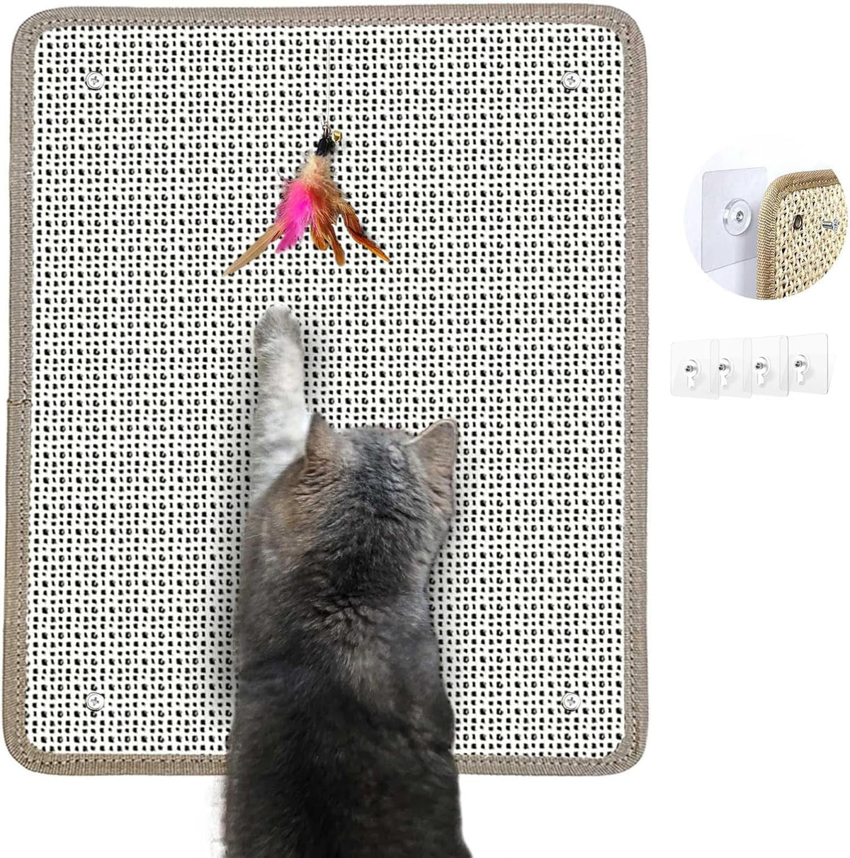 Deapher rascador de uñas para gatos con sisal, limando uñas naturalmente.