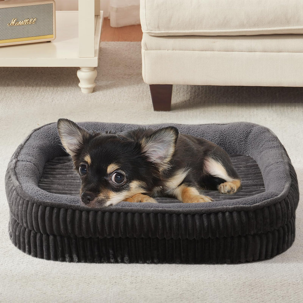 DEBANG HOME cama ortopédica para perros pequeños con soporte ovalado.