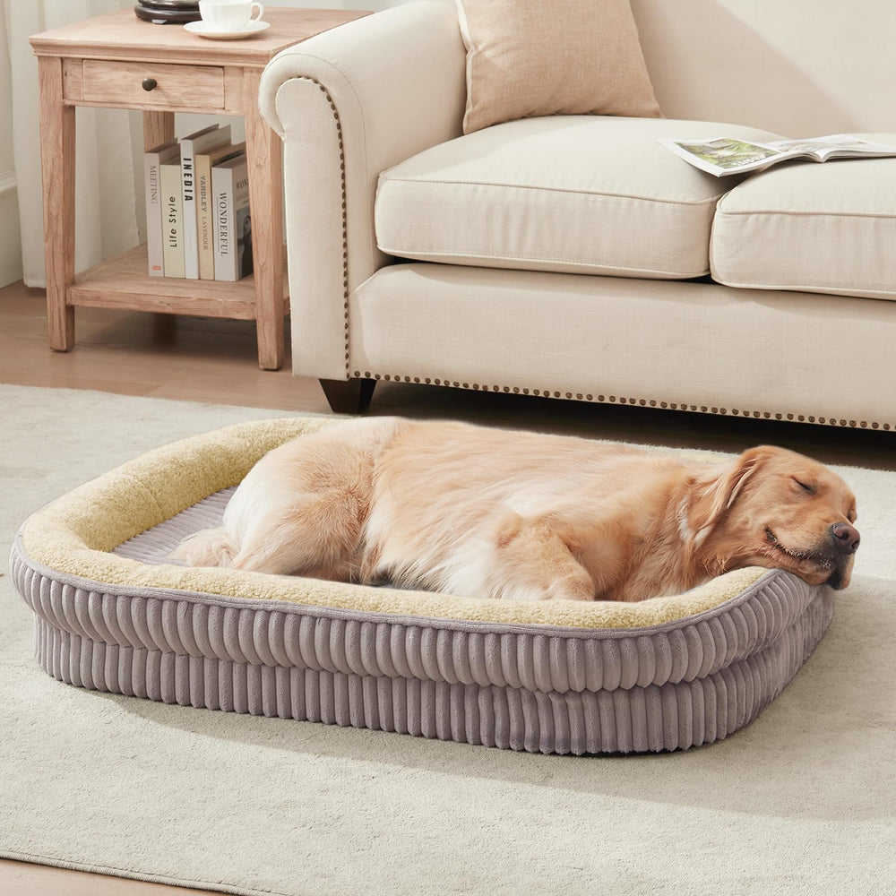 DEBANG HOME cama ortopédica para perros con espuma huevo, apoyo suave.