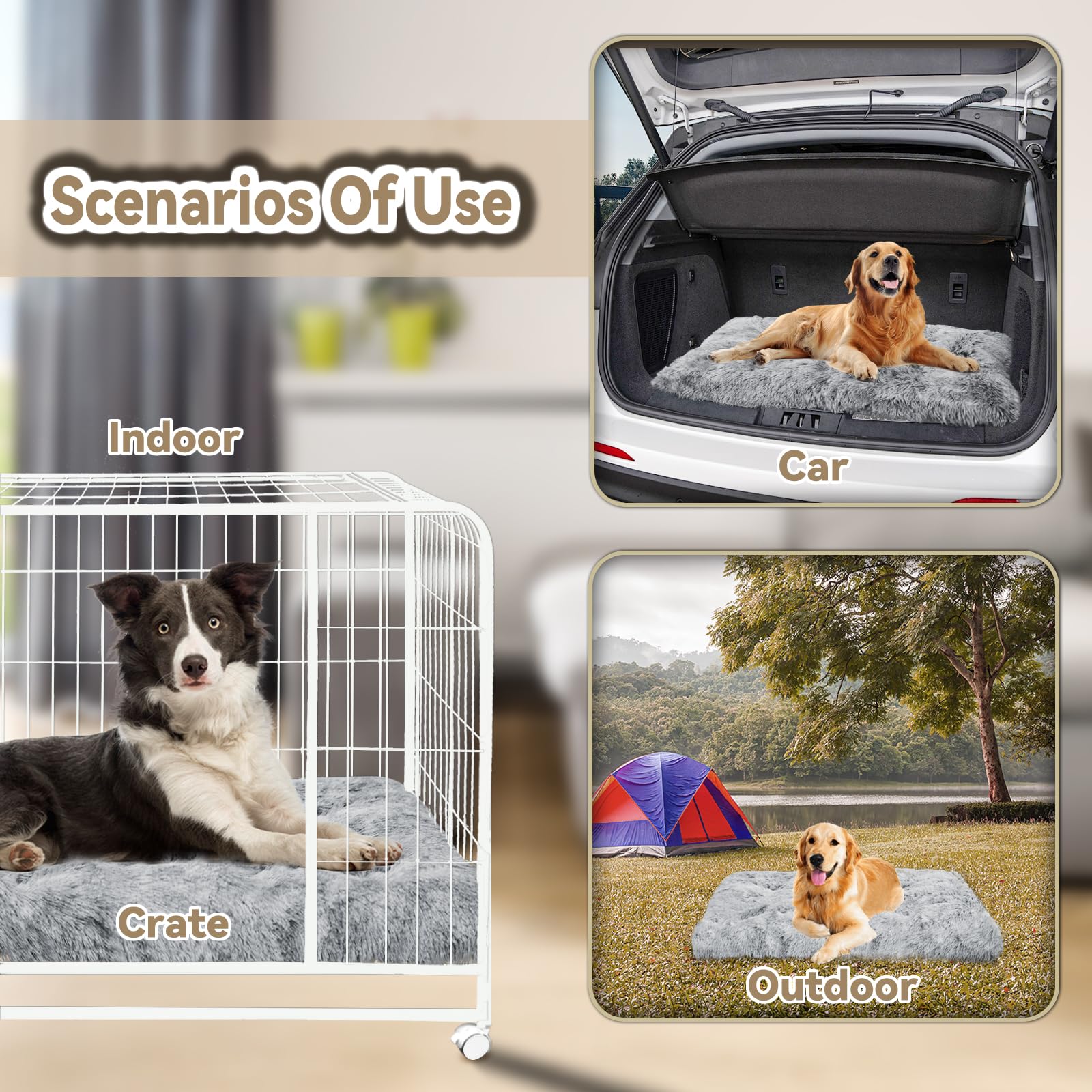 DEBANG HOME cama para perros, base antideslizante para mayor estabilidad en cualquier mueble.