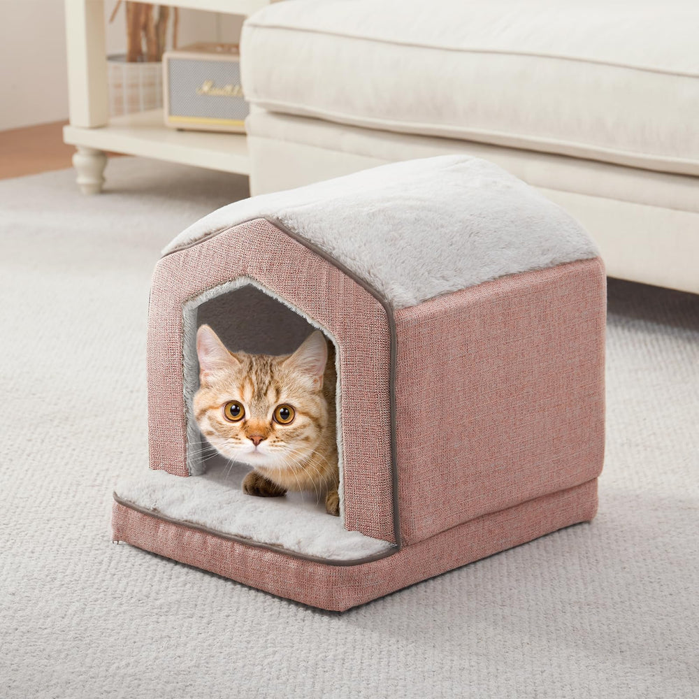 DEBANG HOME casa-gato-ortopedica-rosa-tamano-18x15x17, tamaño 18x15x17