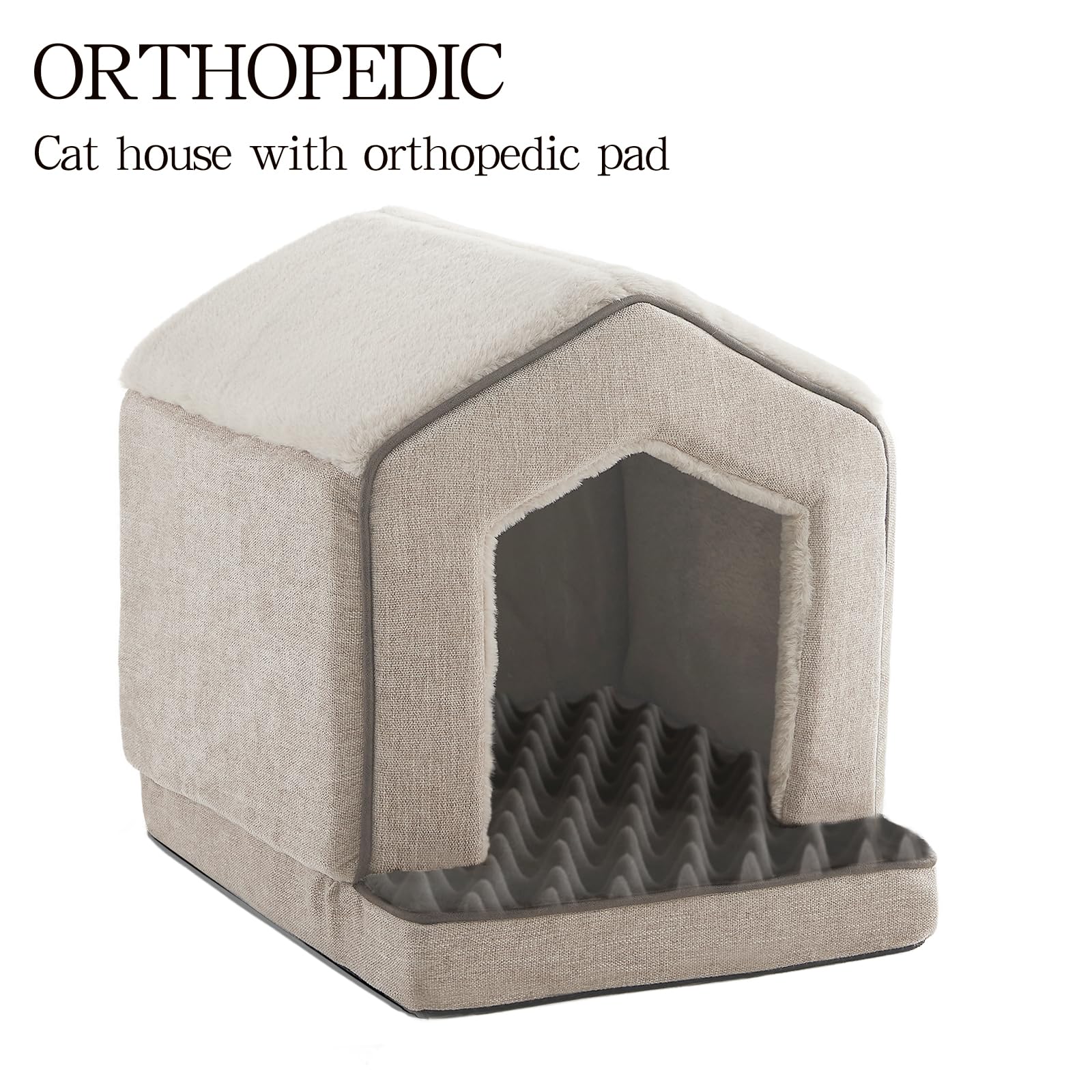 DEBANG HOME casita ortopedica para gatos, interior acolchado que brinda calor y confort