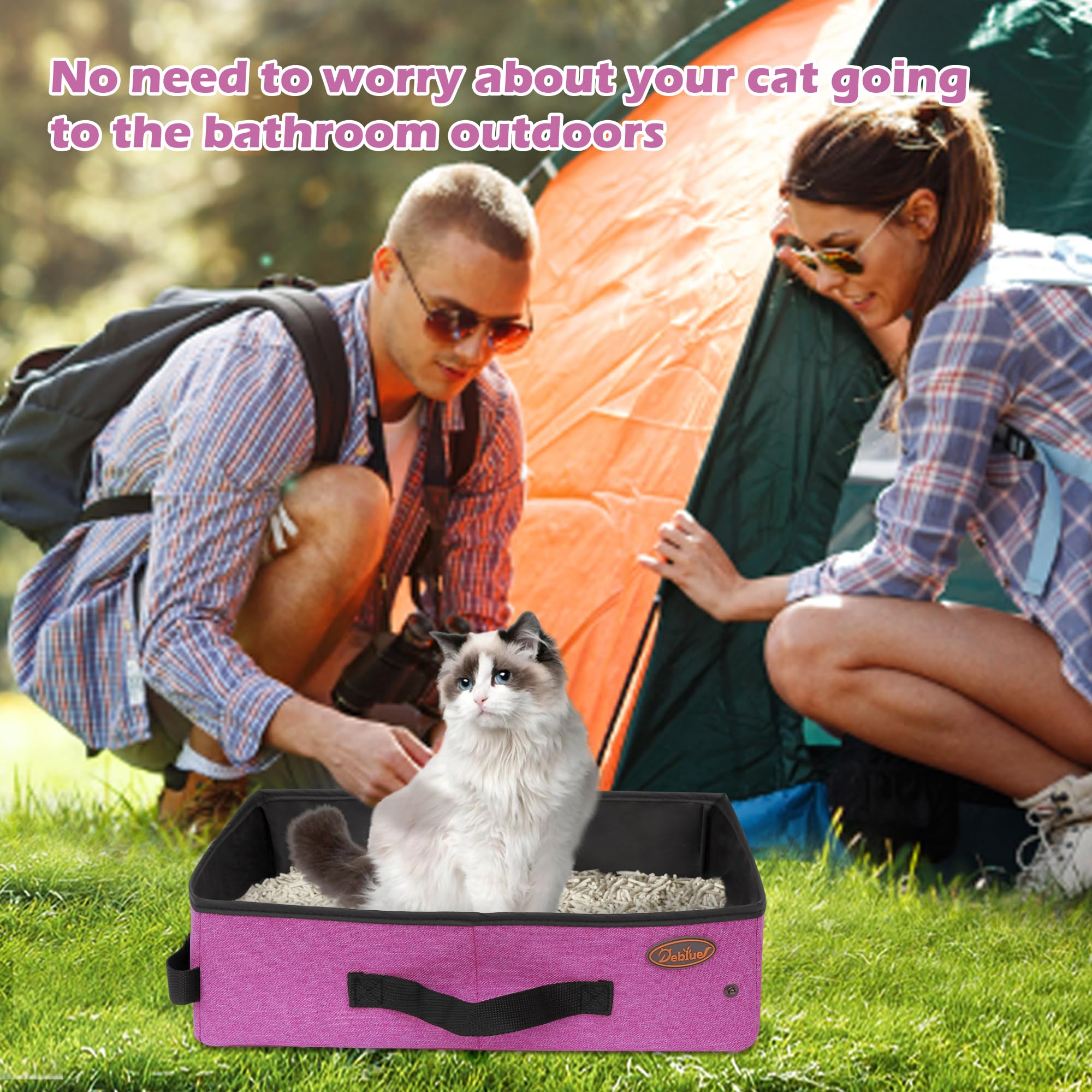 Deblue caja arena impermeable para exterior con gato, protección contra derrames.