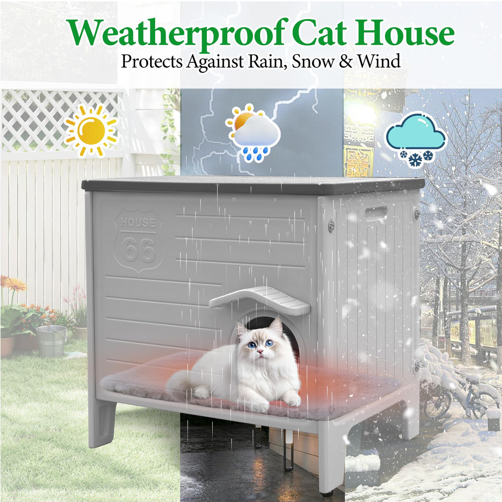 Deblue Cat House estructura HDPE resistente para uso prolongado