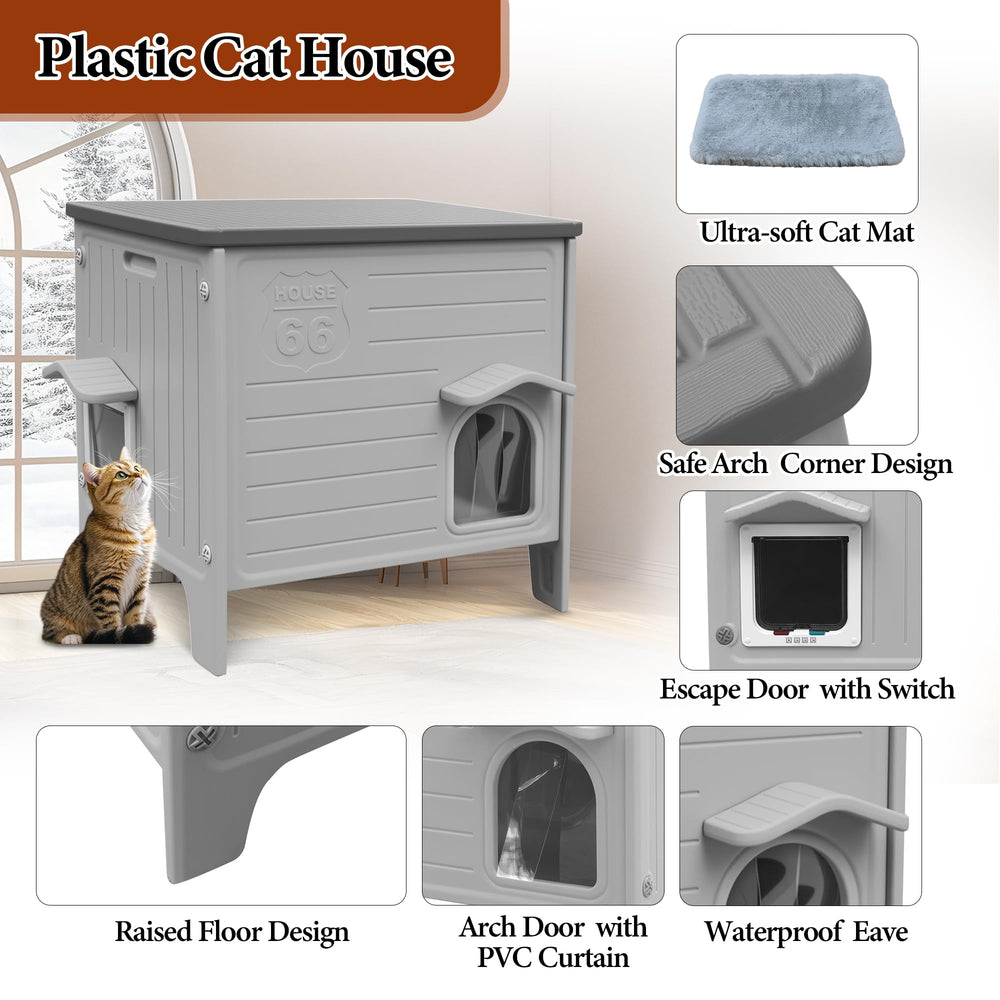 Deblue Cat House suelo elevado protege de la humedad