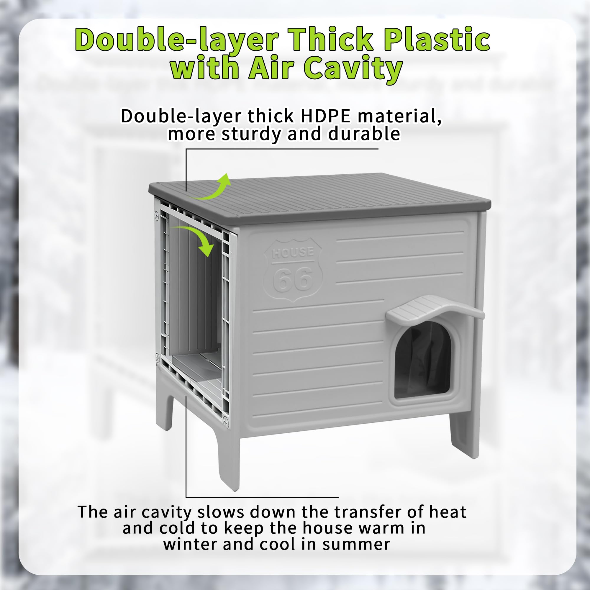Deblue casa-gato-doble-capa-hdpe material resistente para uso diario