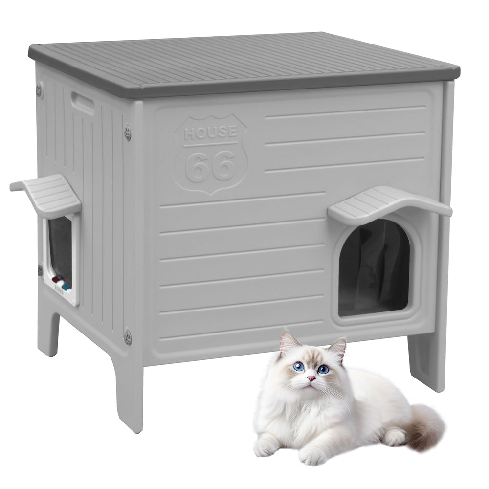 Deblue casa-gato-exterior-impermeable protege a tu felino de la lluvia al aire libre