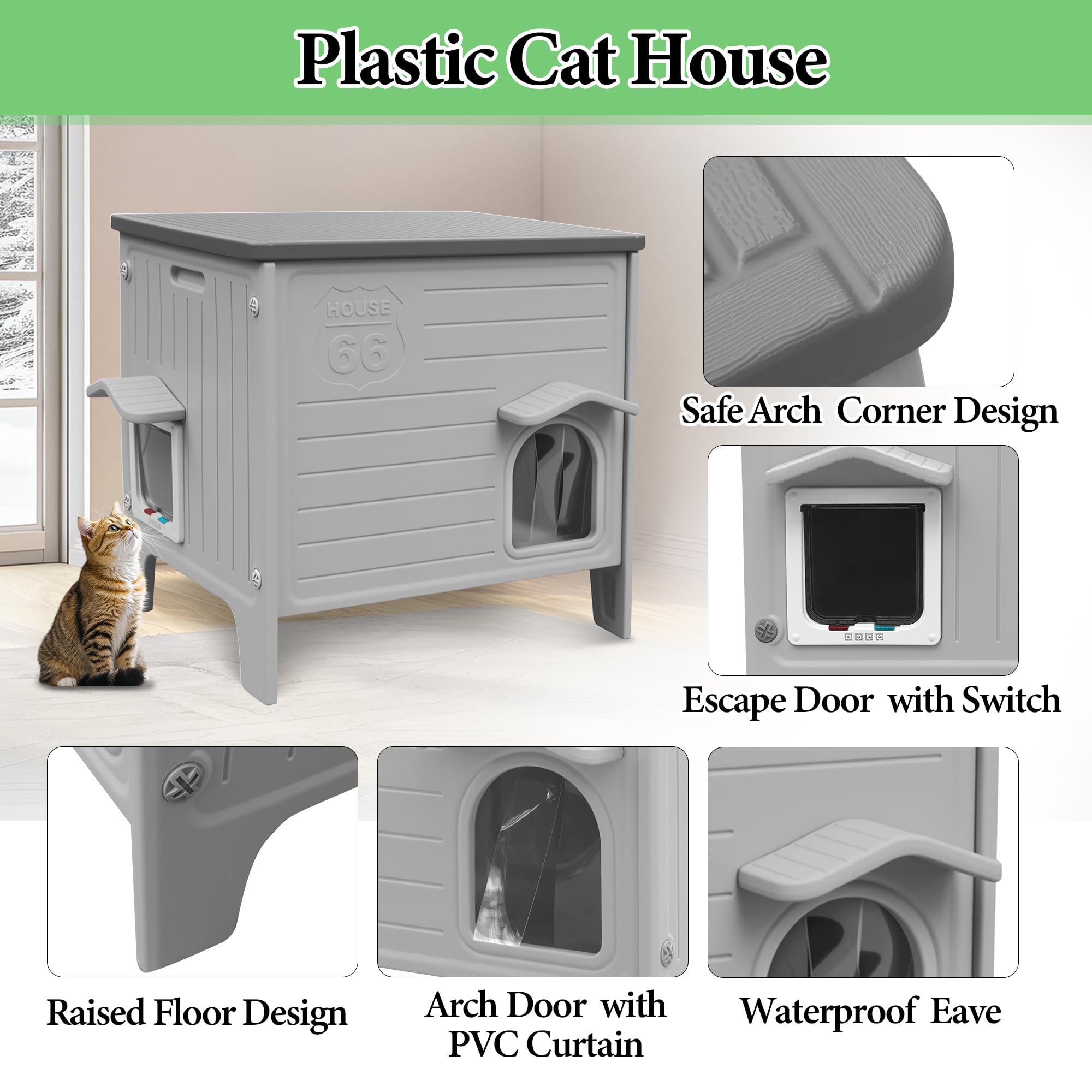 Deblue casa-gato-limpieza-facil techo removible facilita la limpieza