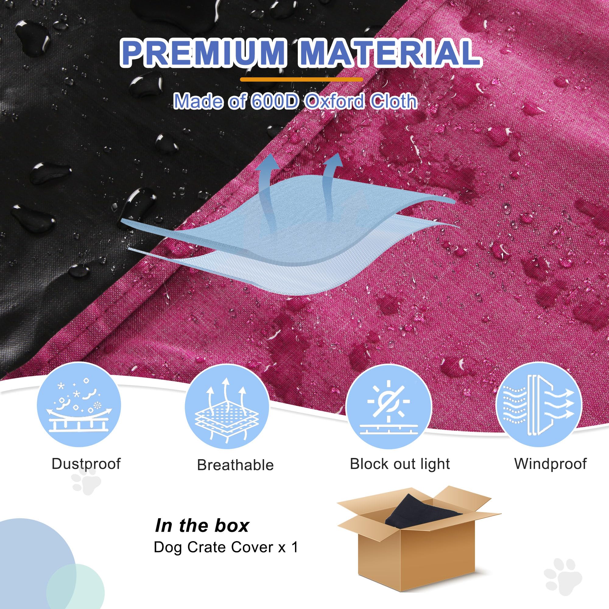 Deblue cubierta para jaula con tela tipo oxford resistente al agua para mayor durabilidad.