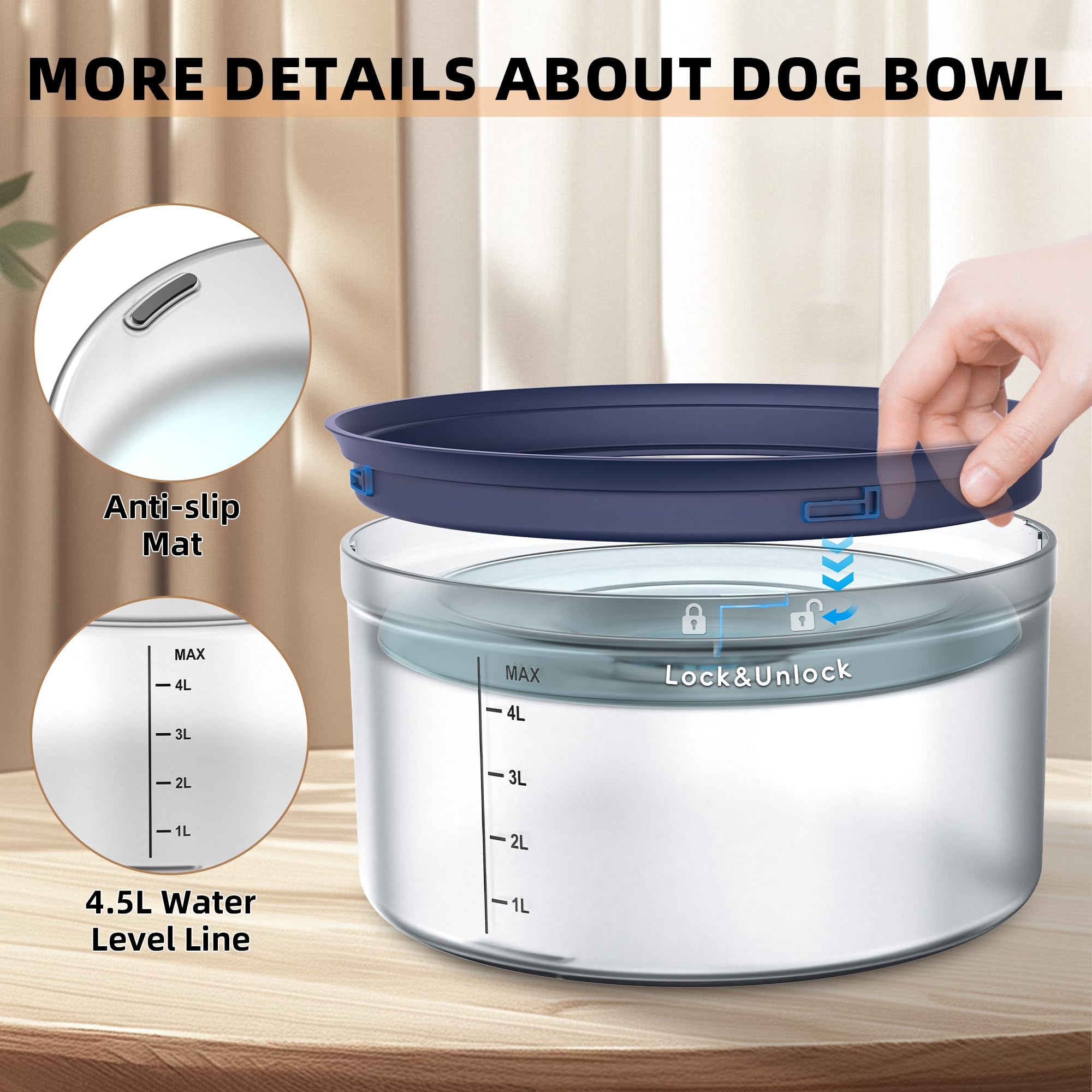 Diseño translúcido facilita ver higiene y nivel de agua.