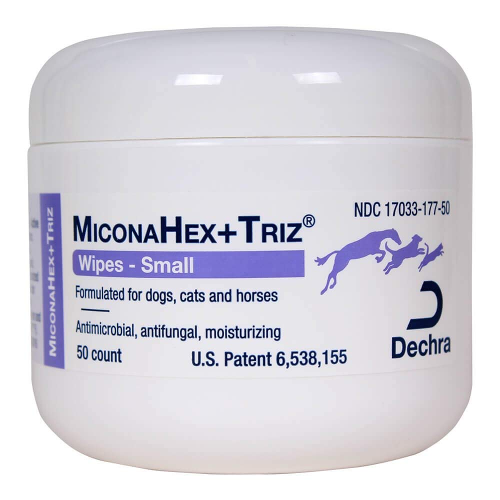 Dechra MiconaHex+Triz: toallitas para perros, higiene diaria con ceramidas