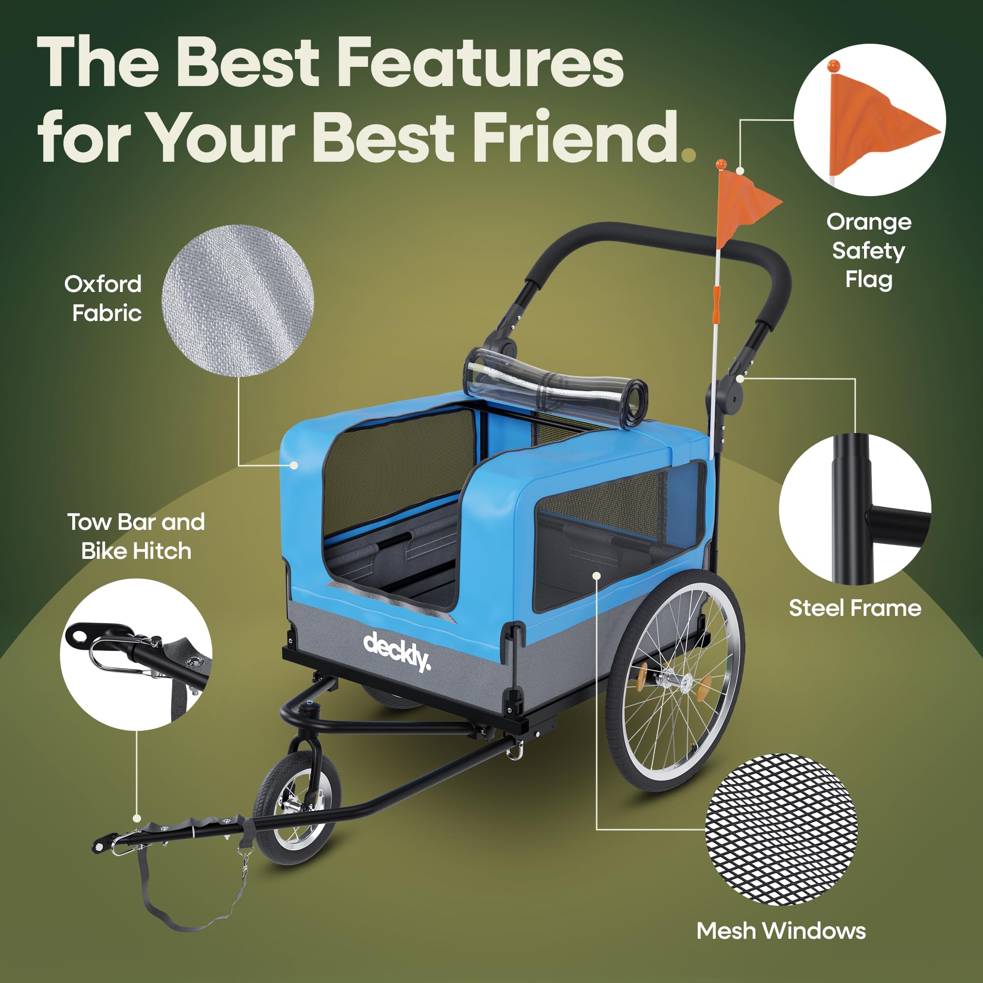 Deckly tejido de poliéster resistente, duradero en viajes al aire libre.